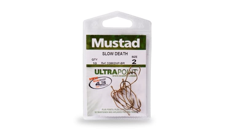 Mustad 33862NP-RB Ultra Point Slow Death Hooks (Size: 1, Pack: 10
