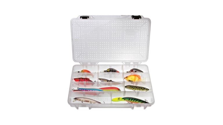 Fishing Tackle Box Lure Storage 13 Compartments Double Sided Open