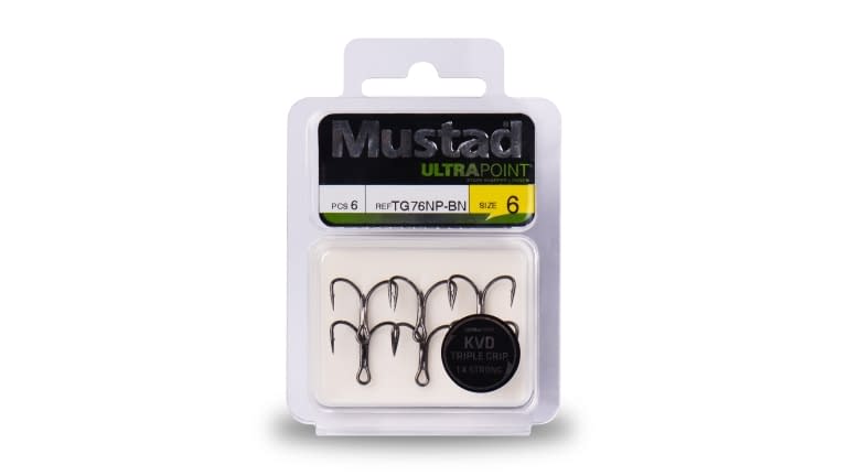 Mustad UltraPoint KVD Elite Series Triple Grip Treble Hook with 1 Extra  Strong/2 Extra Short Hooks (Pack of 11), Black Nickel, 2, Hooks -   Canada