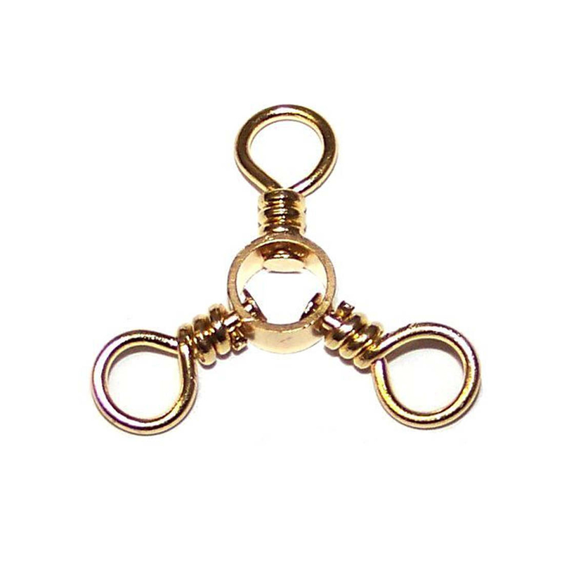 Gold Color Brass Head Swivel with Interlock Snap Fishing